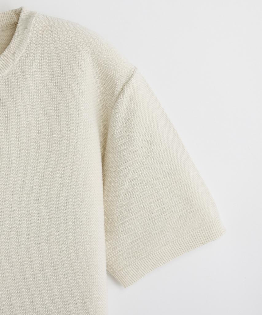 STCO Round Kaneko Texture Solid Knit_Ivory (Semi-Oversized Fit)_Sktxb57Nsi