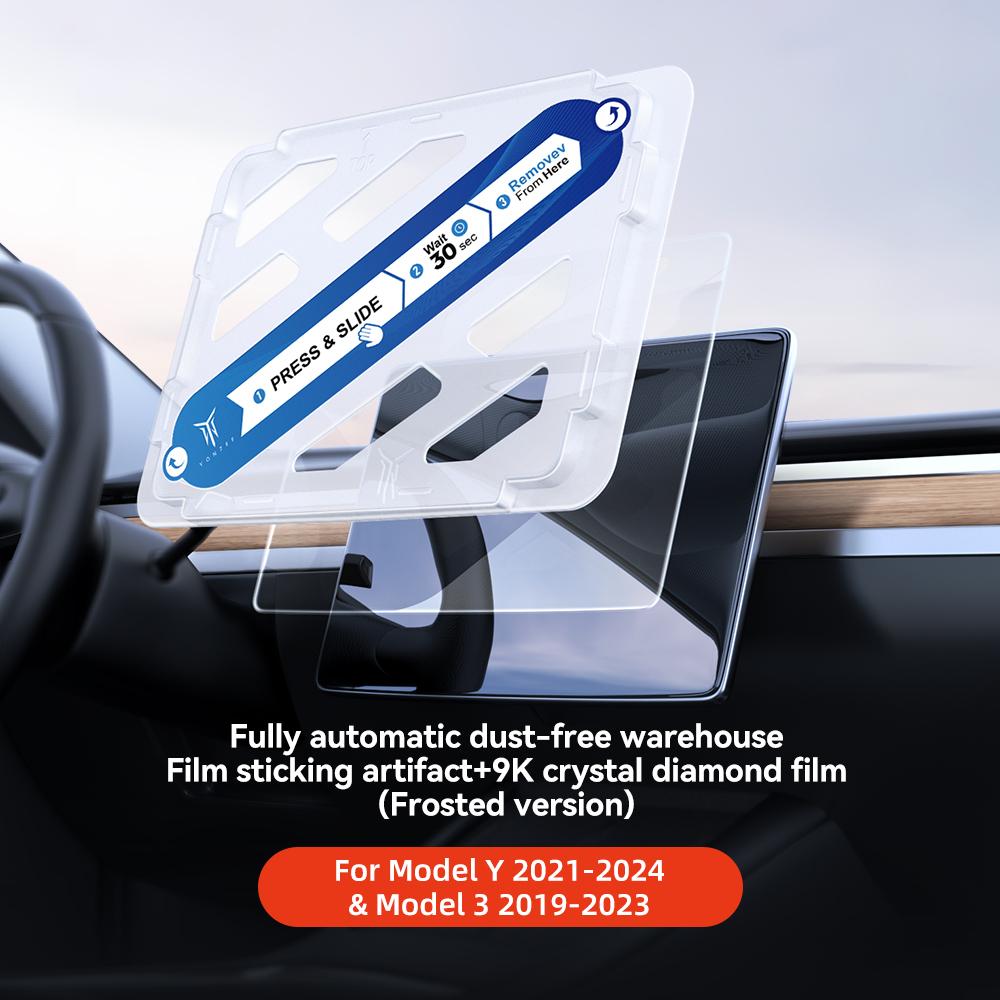 YZ Tempered Glass Screen Protector For Tesla Model 3 Y 2022 2021 Center Control Accessorie Matte Anti Glare HD Film Protection