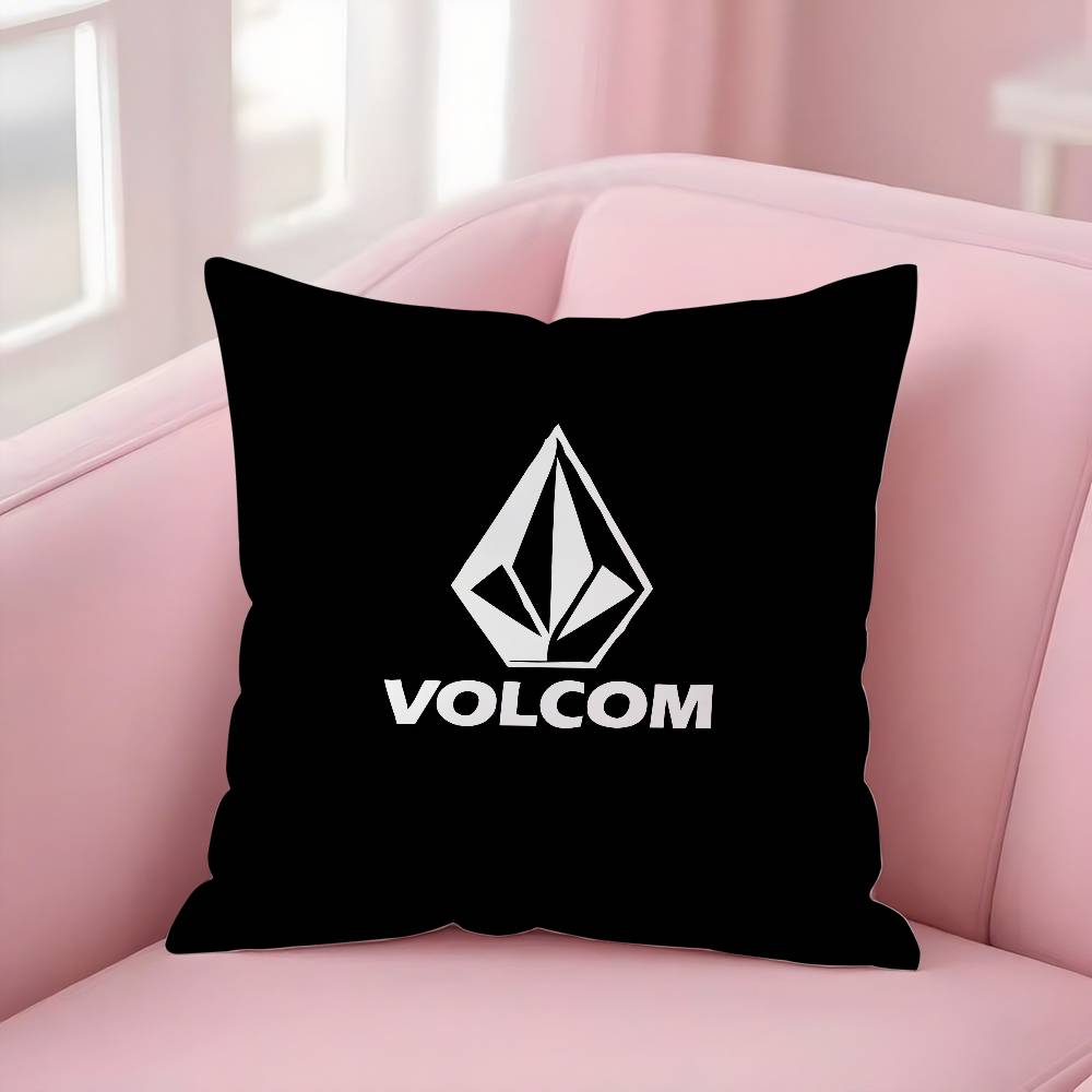 

Cool V-VolcomS Logo Pillow Case Soft Plush Fabric Double Sided Print Decorative Home Living Room Gift Cushion 30cm x 30cm