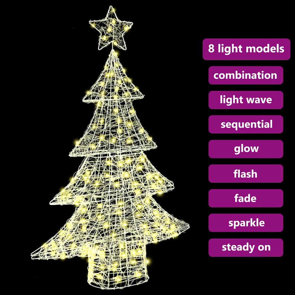 Christmas Tree with 100 Warm White LEDs 120 cm Acrylic