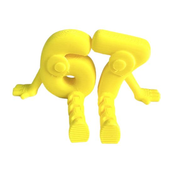3D Printed 67 Number Figurine Articulated Flexible 67 Character Figure with Movable Joints