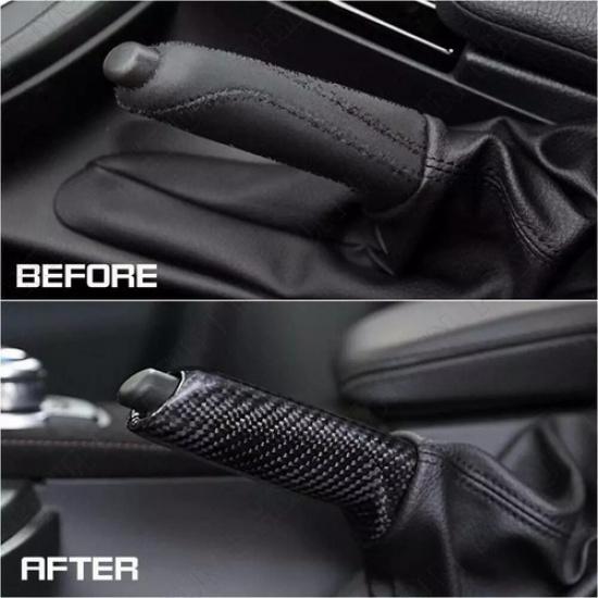 Front Handbrake Brake Handle Cover Real Carbon Fiber For BMW E46 E60 E90 E92 F30
