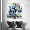 Contemporary Animal Canvas Wall Decoration For Living Room Bedroom With Colorful Horse Pattern