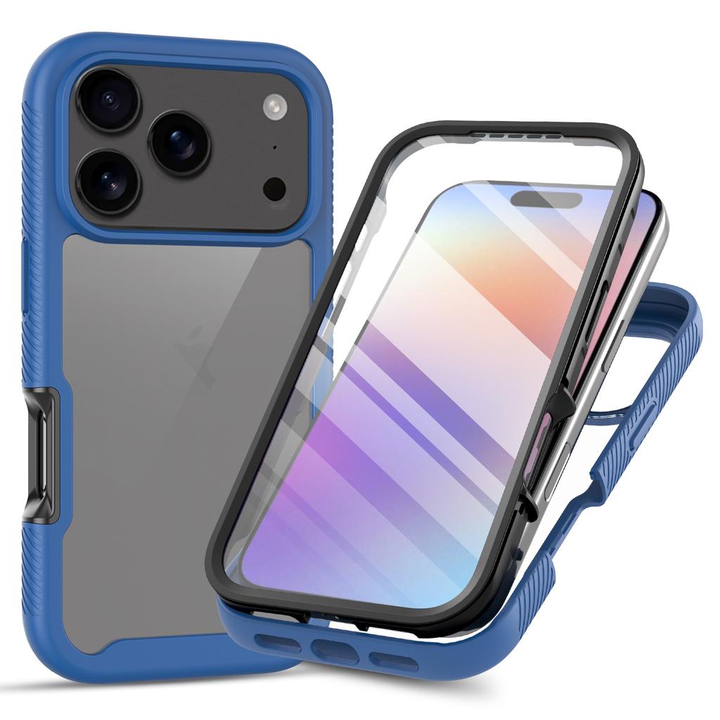 Clear Case for iPhone 17 Pro PC+TPU Phone Back Cover with PET Screen Film