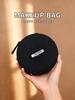 Prada Beaute Black Round Zipper Makeup Bag, Mini Cosmetic Storage Pouch