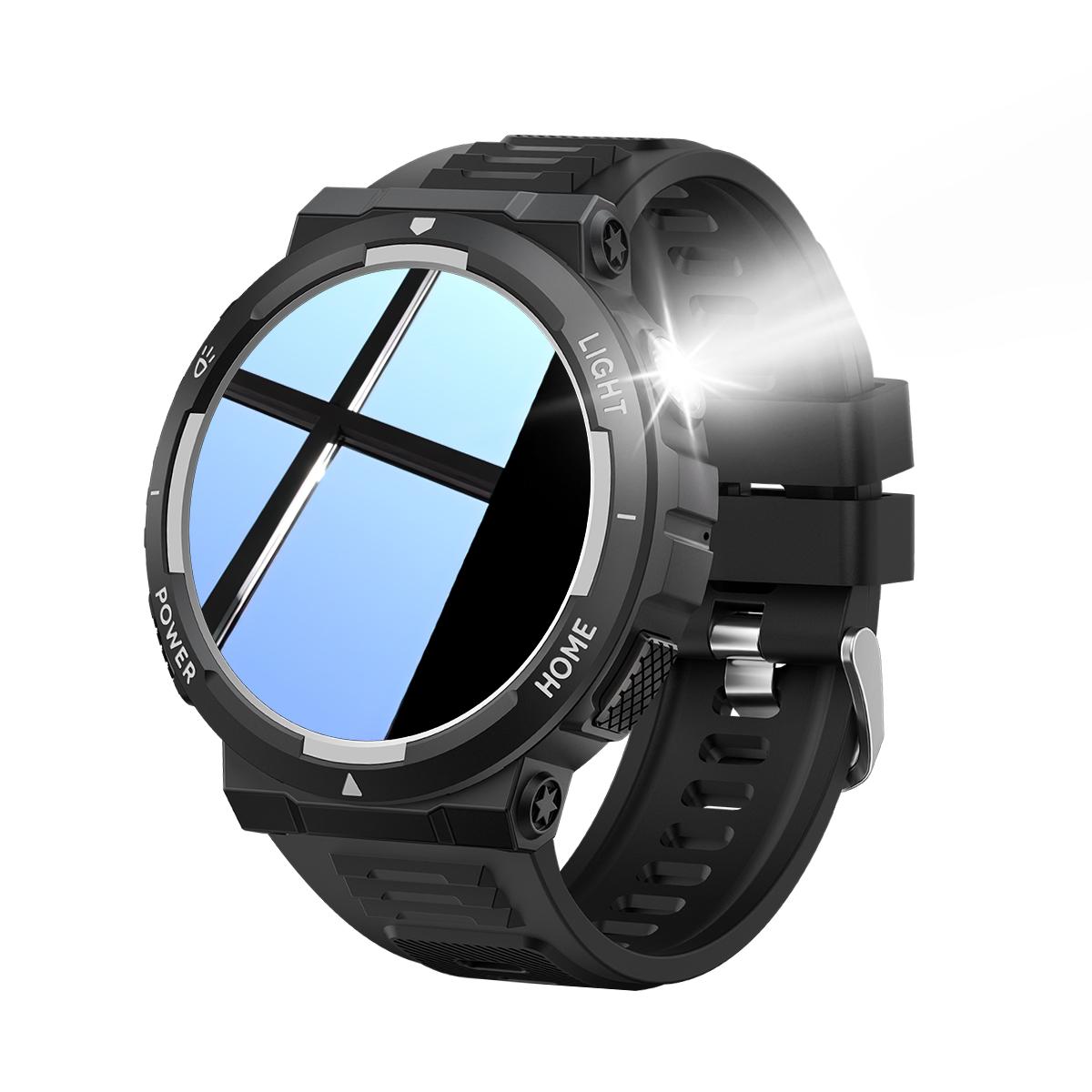 

Умные часы для мужчин 3ATM водонепроницаемые с функцией звонка/светодиодным фонариком 2,02 HD экран Смарт-часы Компас Фитнес-трекер Монитор ЧСС/артериального давления Часы