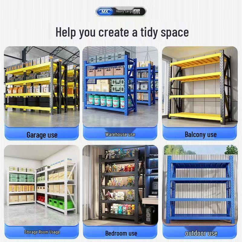 Heavy-Duty Multi-Layer Floor-Standing Storage Shelf for Warehouse and Home