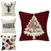 Festive Christmas Cushion Cover Featuring Adorable Reindeer And Snowflakes Design