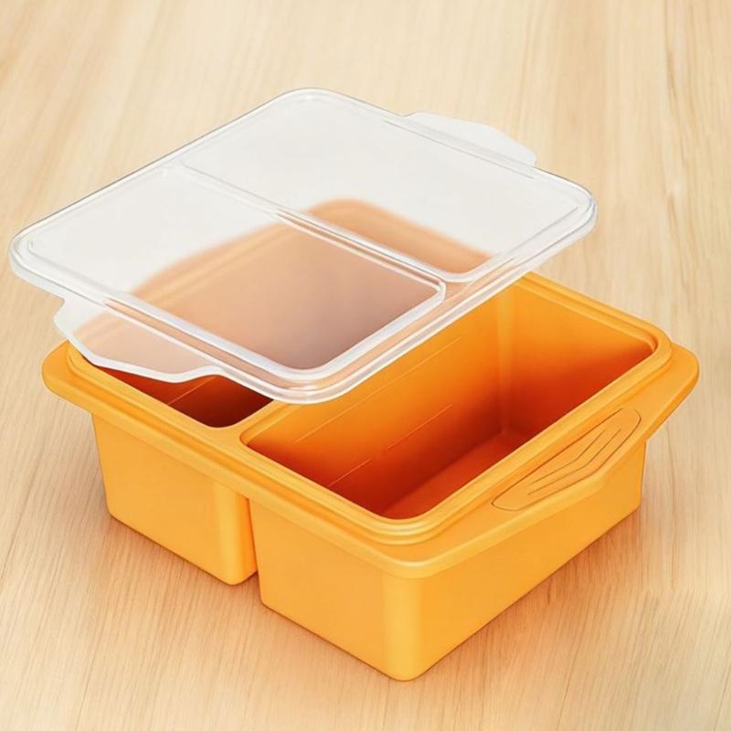 Flexible Silicone Ice Cubes Mold With Cover Ideal For Making Big Ice Cubes Food Freezer Container Kitchen Gadget