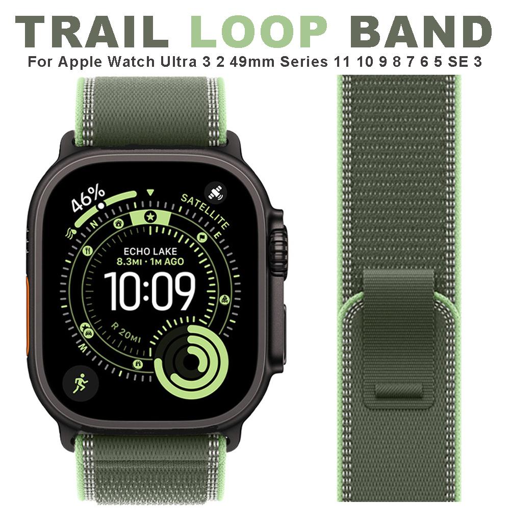 1:1 Trail Loop řemínek pro Apple Watch Ultra 3 49mm nylonový náramek iWatch Series 11 10 42/46mm SE3 7 8 9 40/44/45mm řemínek Ultra 2