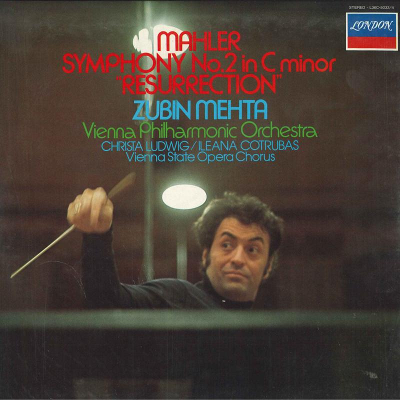 

LP Record ZUBIN MEHTA Mahler Symphony No.2 In C Minor Res L36C50334 LONDON 1975 Japan Obi Classical Used