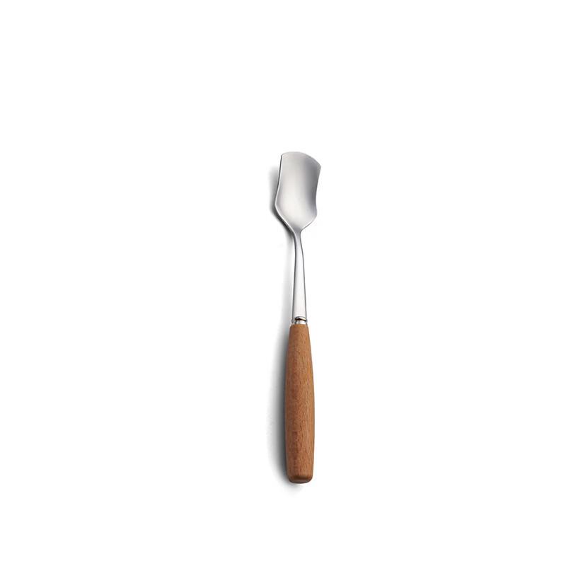 Abay Wooden Handle Stainless Steel Ice Cream Spoon