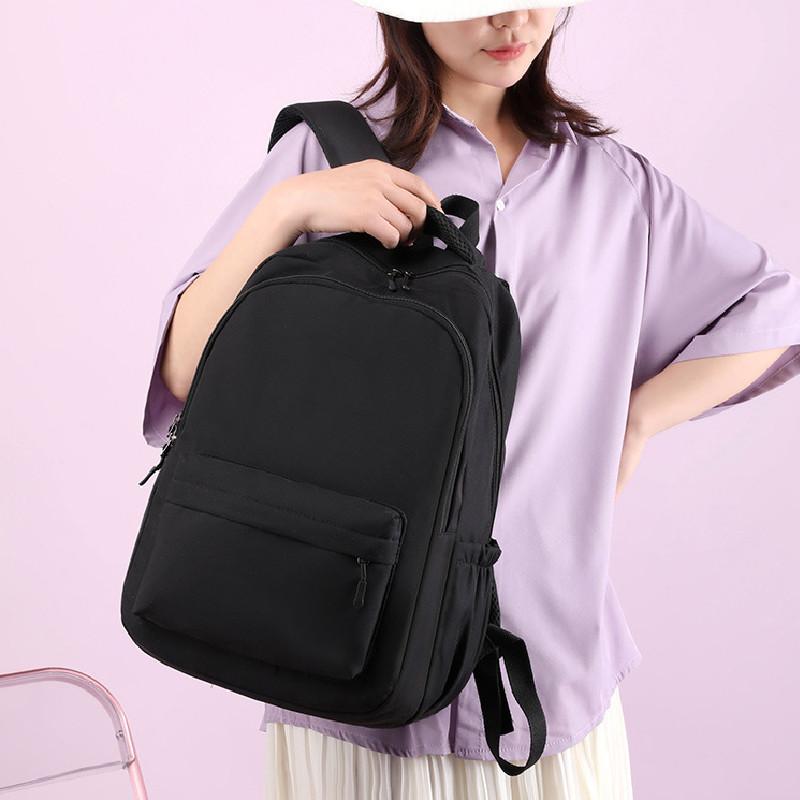 Student Color Solid Backpack With Arcshaped Straps Breathable Gift Schoolbag