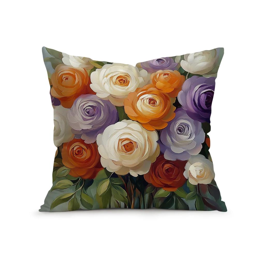 Vivid Butterfly Flowers Pillowcase Cushion Polyester 45X45Cm Throw Pillow Cover Sofa Chair Cushion Cover Pillowslip Home Decor
