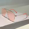 New Fashion Women Oversized Sunglasses Gradient Metal Brand Designer Eyewear Female Sun Glasses Uv400