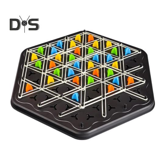 1 sada trojúhelníkové šachy desková hra pro 2 až 4 hráče geometrie učení zaměření logika školení výuková gumička trojúhelníková hrací deska strategická hra