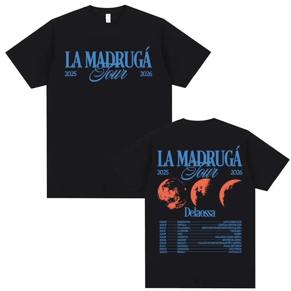 

Rap Singer Delaossa La Madruga Tour 2026 Summer New Men Clothing Hip-hop Street Y2K T-shirt Casual Cotton Short Sleeved T-shirt 4XL