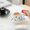 Põhjamaade stiilis kohvitass lusikaga, tass ja alustass, kõrge väärtusega, loominguline keraamiline tass, kontoriveetass, tüdrukute suveniir