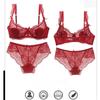 Europäisches und Amerikanisches Stil Dessous-Set mit Sexy Spitze Durchsichtiger Slip und Ein Push-up-BH zur Betonung Großer Brüste