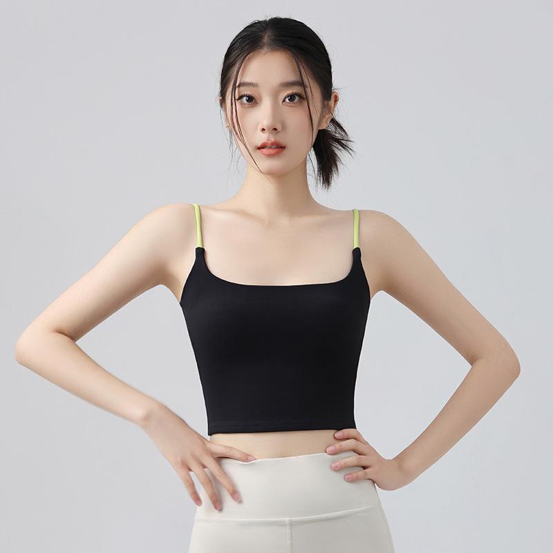 

Women s Color Block Strappy Tank Top with Built-In Chest Pads - Yoga, Fitness, and Outerwear Bra Extra Large