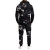 Men's Casual Christmas Print Hoodie and Straight-Leg Sweatpants Two-Piece Set for Holiday Celebration