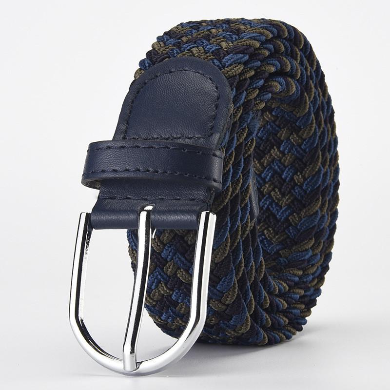 Stylish Woven Stretch Casual Mens Belt With Alloy Buckle For Fashionable Wear
