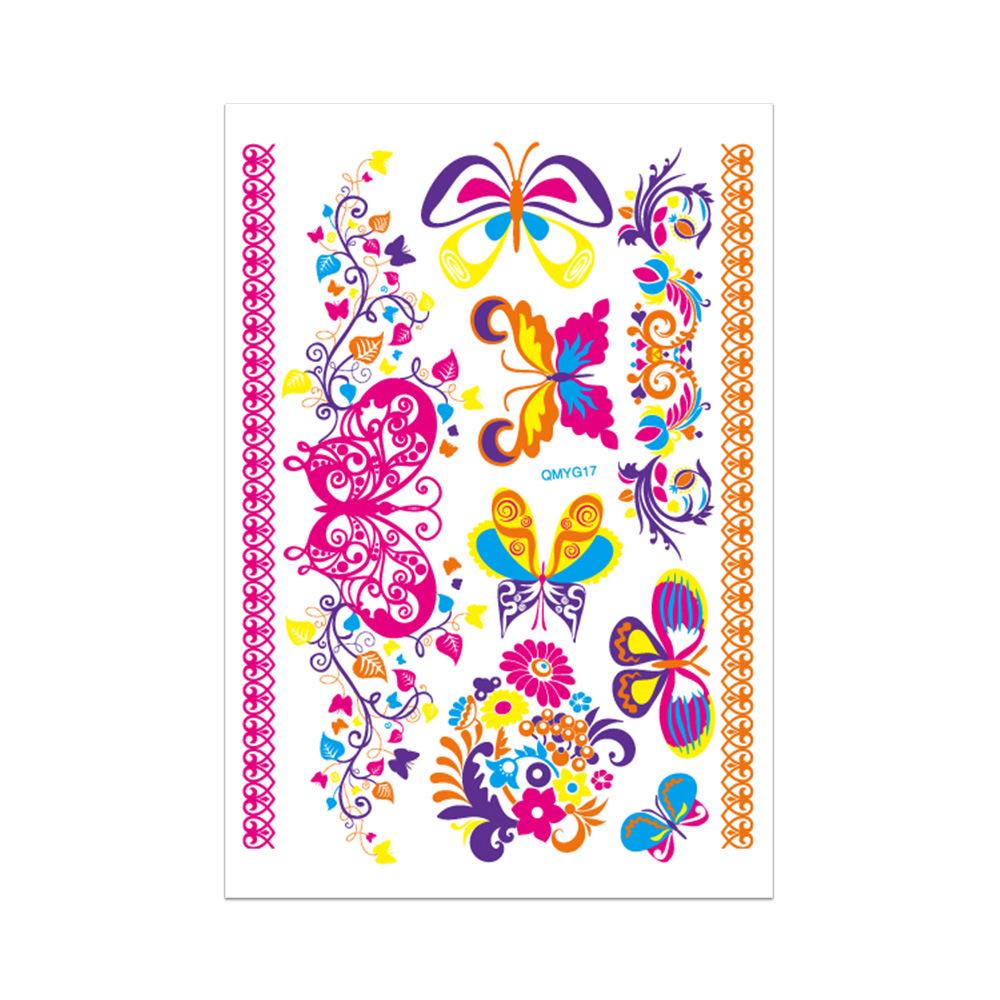 Creative Fluorescent Waterproof Full Arm and Face Tattoo Sticker