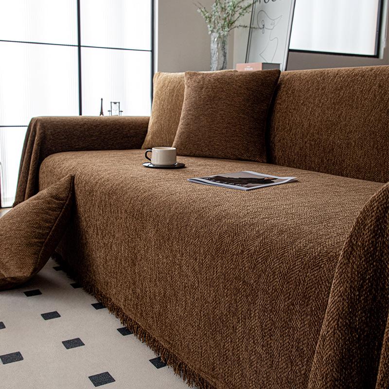 Chenille Herringbone Non-slip Sofa Throw - Universal Warm Cushion Cover 2025