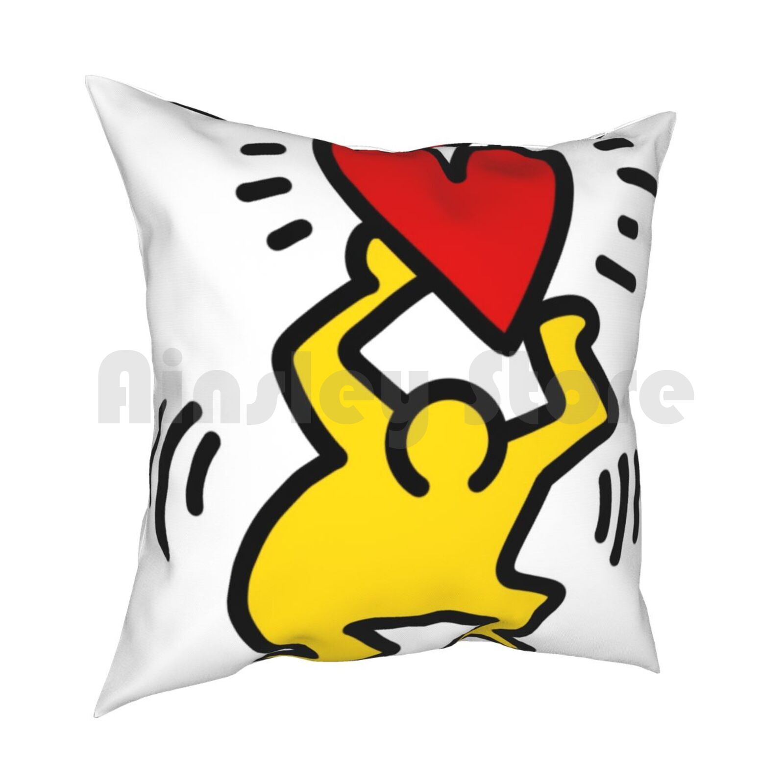 Heart Pillow Case Printed Home Soft DIY Pillow Cover 30x30cm 12x12in