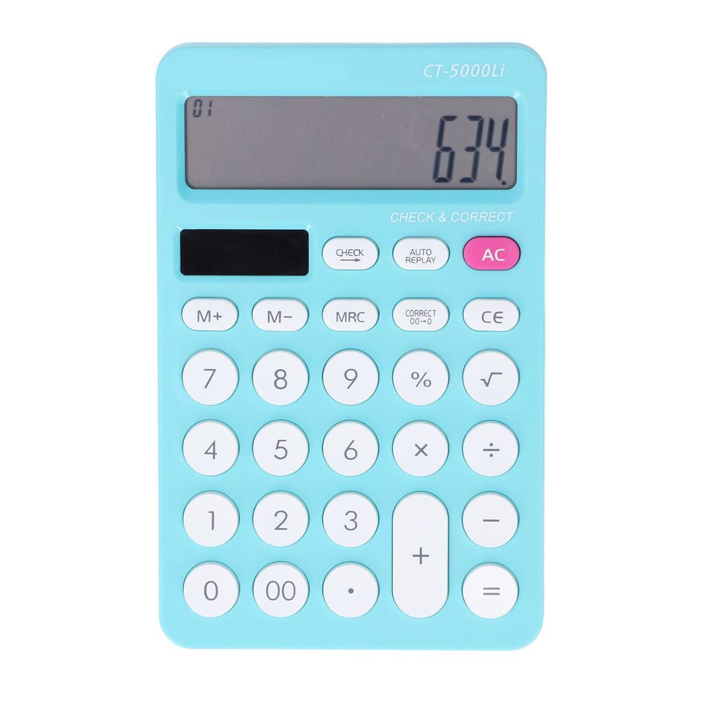 Solar Calculator Solar Battery Dual Power Supply Business Type Candies Color Office Calculator for Student