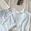 New ArrivalS Open Run Women S Stripe Cap Sleeve Top And ShortS Homewear Set