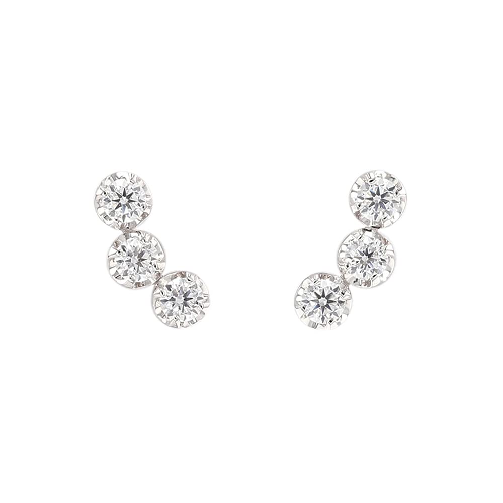 Silver Cubic Zirconia PINKY&DIANNE Earrings, Basic, Simple, Gift, (VPRPD52171)
