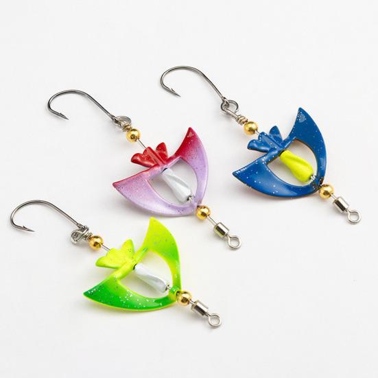 5Pcs 5CM/4G Spinner Blade Lure with Hook Hard Metal Spinnerbait 360 Degrees Rotating Sequin Lure Saltwater Freshwater Walleye Bass Fishing Accessories