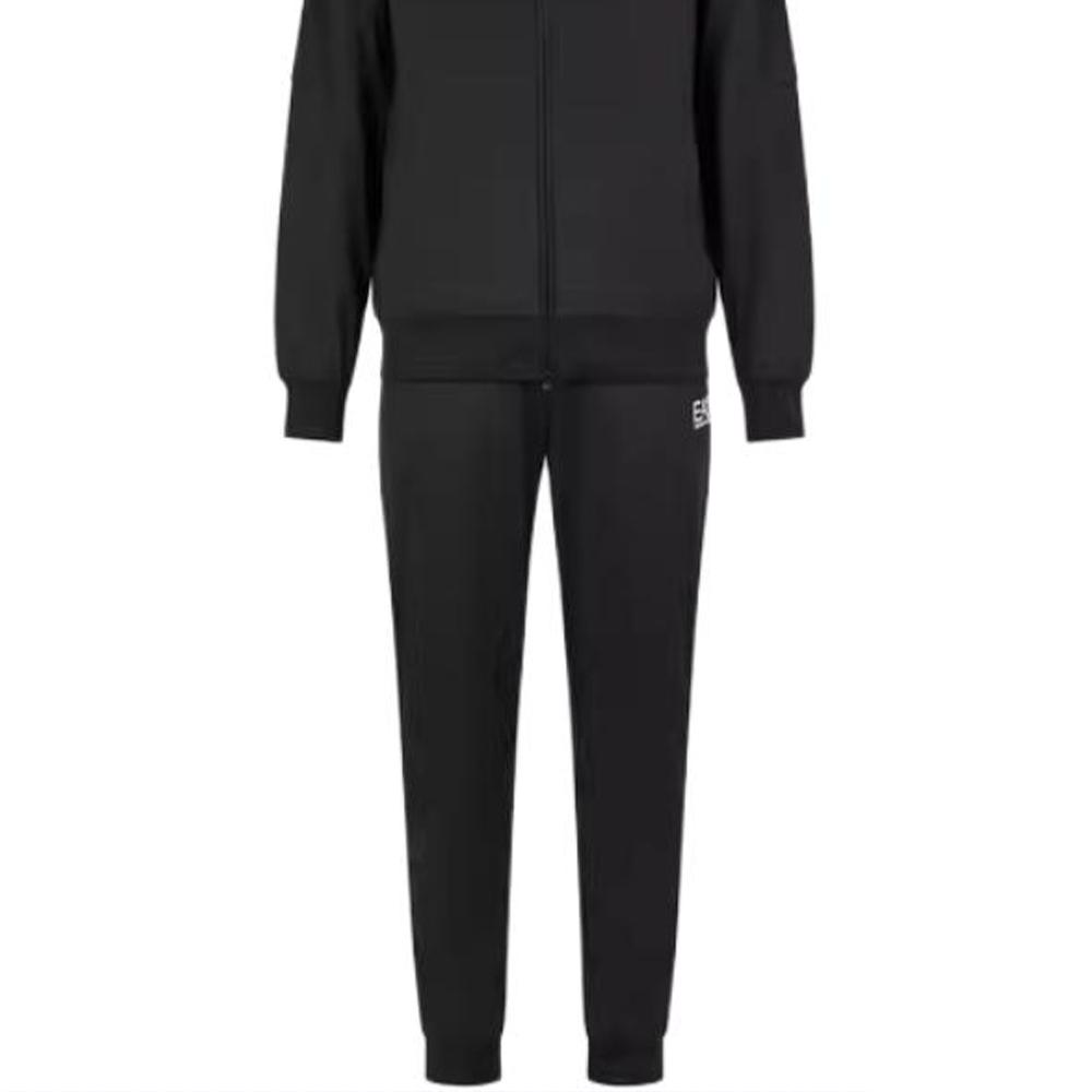 Emporio Armani EA7 FW24 Logo Letter Print Hooded Zip Long Sleeve Casual Sports Suit Men suit Black 6DPV70-PJHCZ-1200