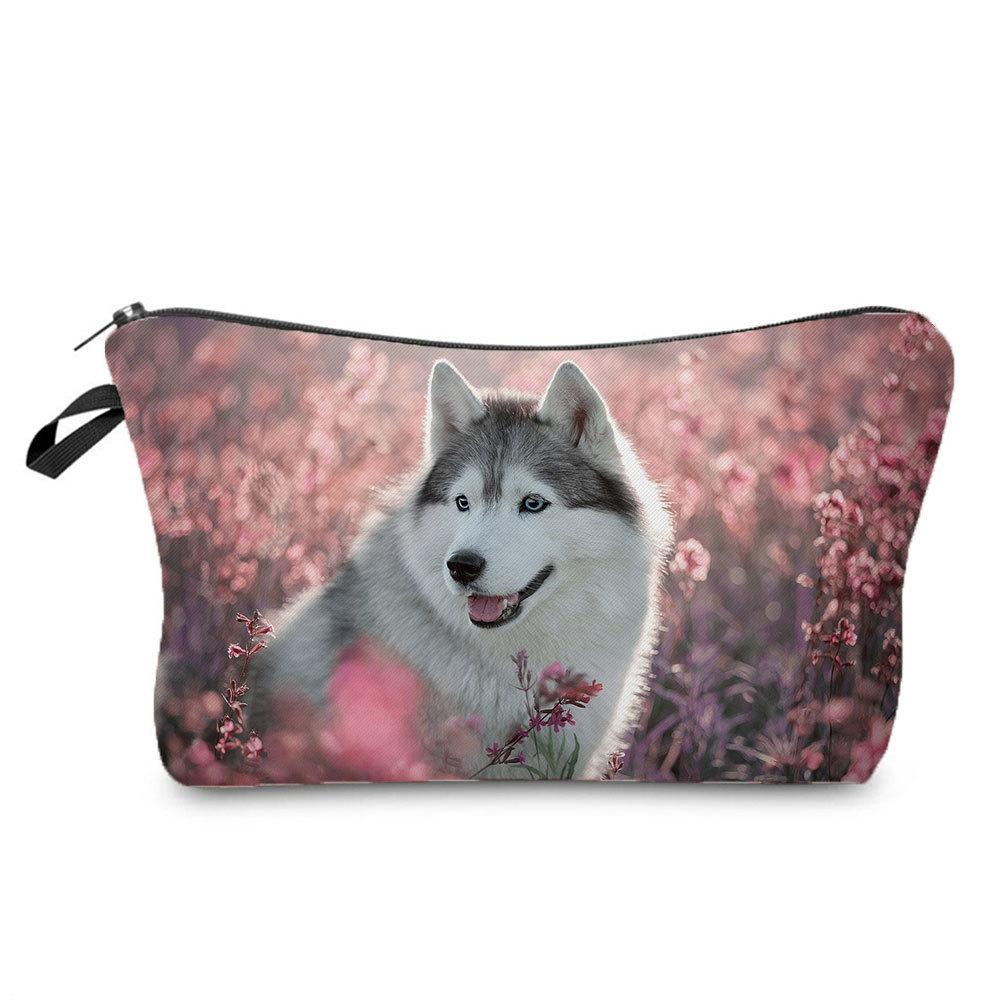 Women Dog Print Cosmetic Bag Toiletries Organize Travel Storage Case 6699