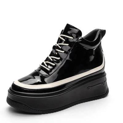 7cm Plateauschuhe mit Absatz Stiefeletten Herbst Pumps Damen Erhöhte Schuhe Mode Super Dick Damen Plüsch Warme Schuhe