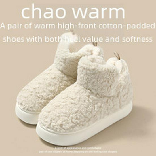 Men's Non-Slip Waterproof Indoor Fur Slippers - Warm, Thick-Soled, Cotton House Slippers