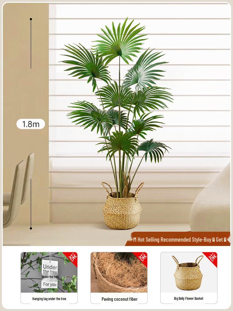 Large Luxury Faux Livistona Flower: Indoor Green Plant Floor Decoration