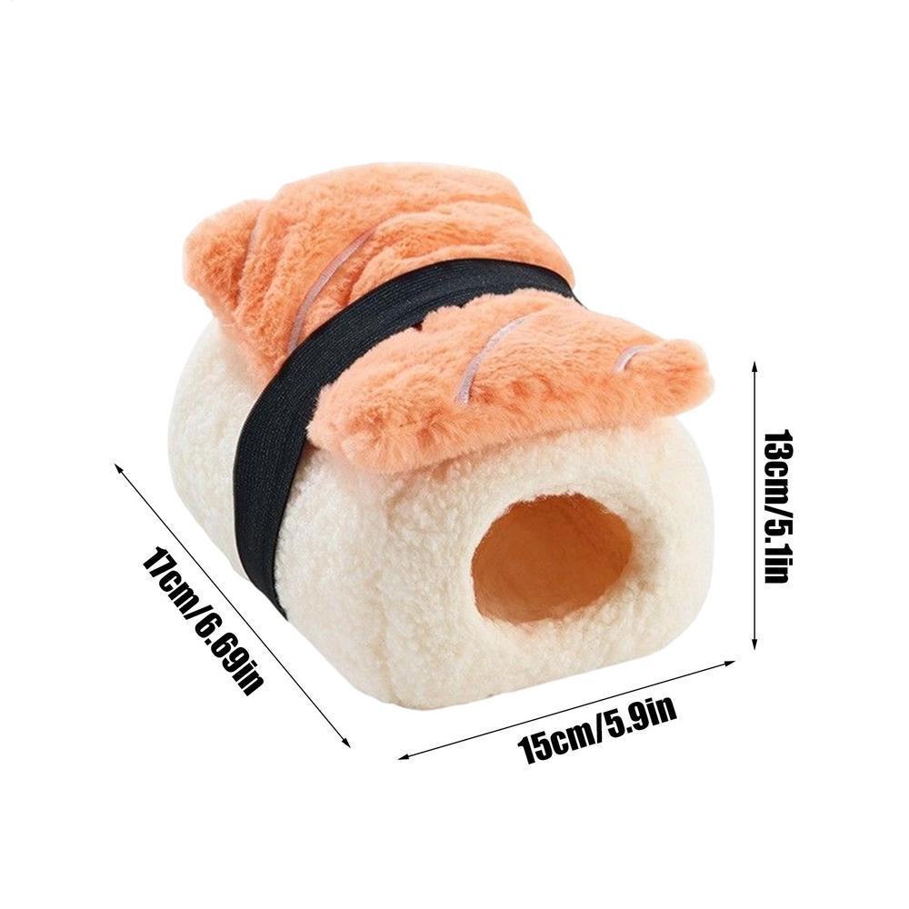 

Hamster Bed Semi-Enclosed Pet Cave Habitat Decor Hamster Winter Warm House Bed For Sleeping Hiding Snuggle Climbing Dwarf помаранчевий