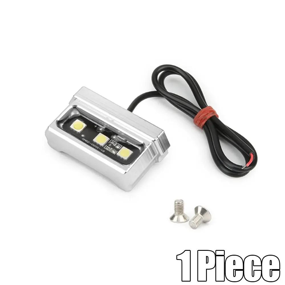 1pc Motorcycle Aluminum Alloy Mini CNC Number Plate Waterproof Lamp Rear Tail LED 12V License Plate Light Motorbike Accessories