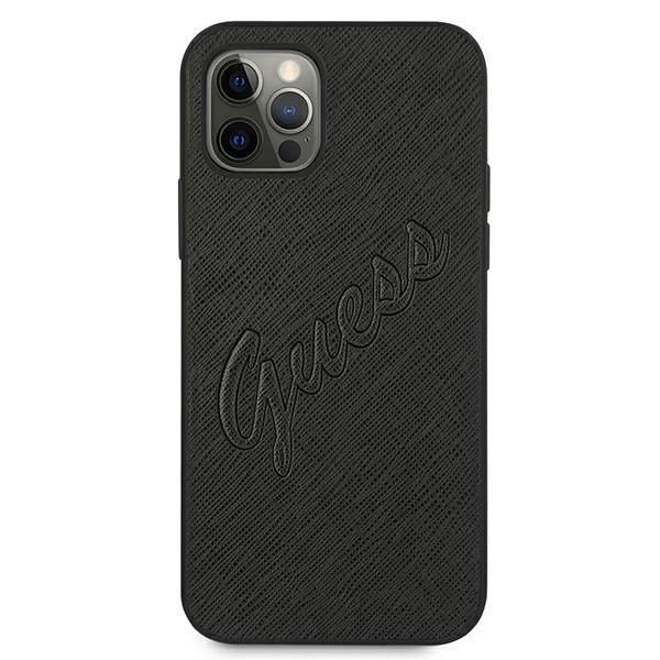 Guess Guhcp12Lrsavsbk Iphone 12 Promax 6,7 Czarny/Black Hardcase Saffiano Vintage Script