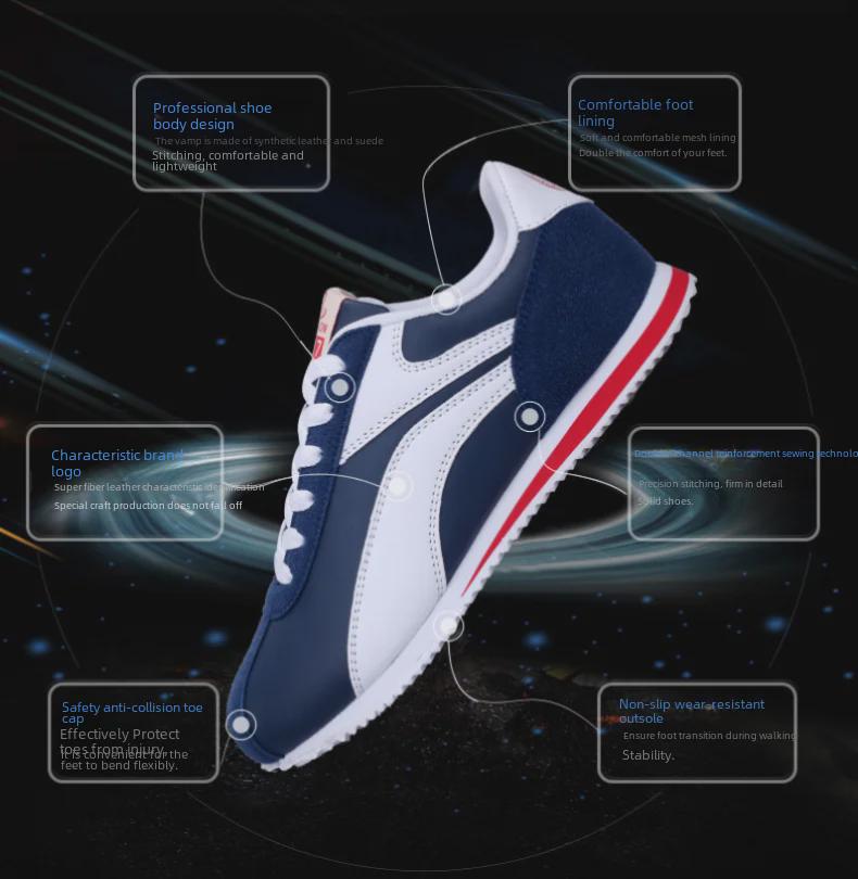 Men's Retro Low-Top Leather Running Shoes - Casual Fashion Sneakers for Spring and Autumn