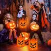 1-20PCLED Light Up Halloween Pumpkin Candy Tote Bag Basket for Kids Trick or Treat Party Bucket for Holiday Event Decoration Use