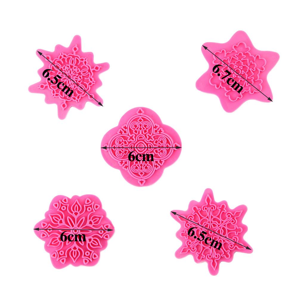 Polymer 5pcs/set Mandala Lace Pattern DIY Embossing Stamp Tool Clay Sculpture Clay Molds Mould