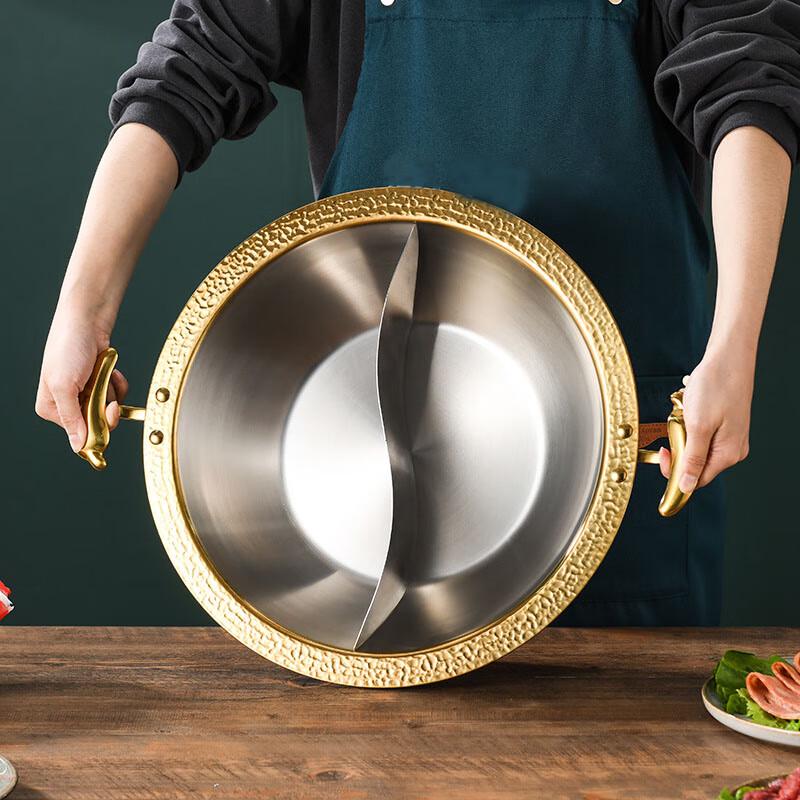 Zouyue Hengsheng Gehämmerter Edelstahl Doppelgeschmacks-Hot Pot