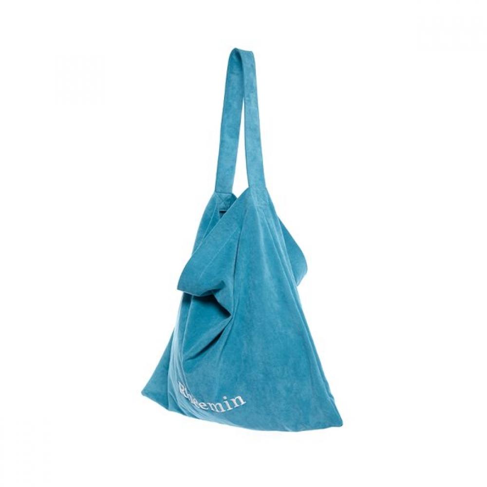 RHEEMIN Suede Letter Bag   Sky Blue