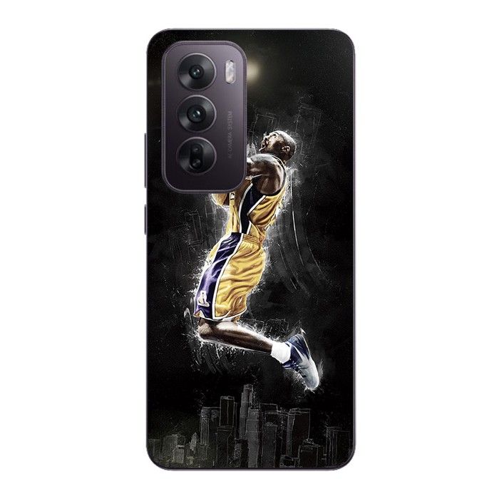 Coque de téléphone - Maniacase - Oppo Reno 12 5G - Silicone - Basketball Kobe Bryant - Noir