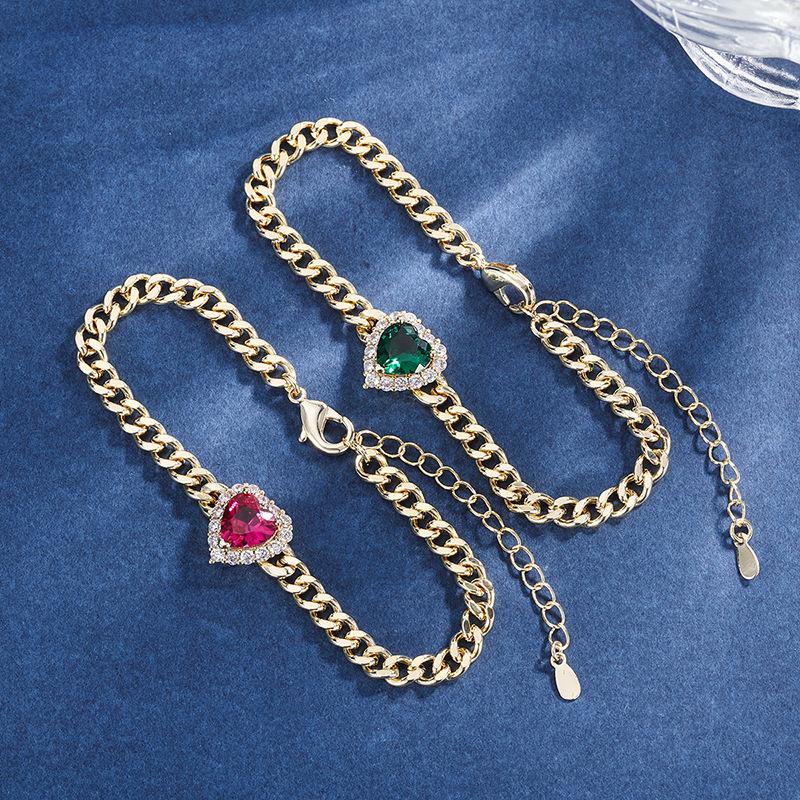 Jewelry Imitation Color Treasure Bracelet Emerald Love Main Stone 8 * 8