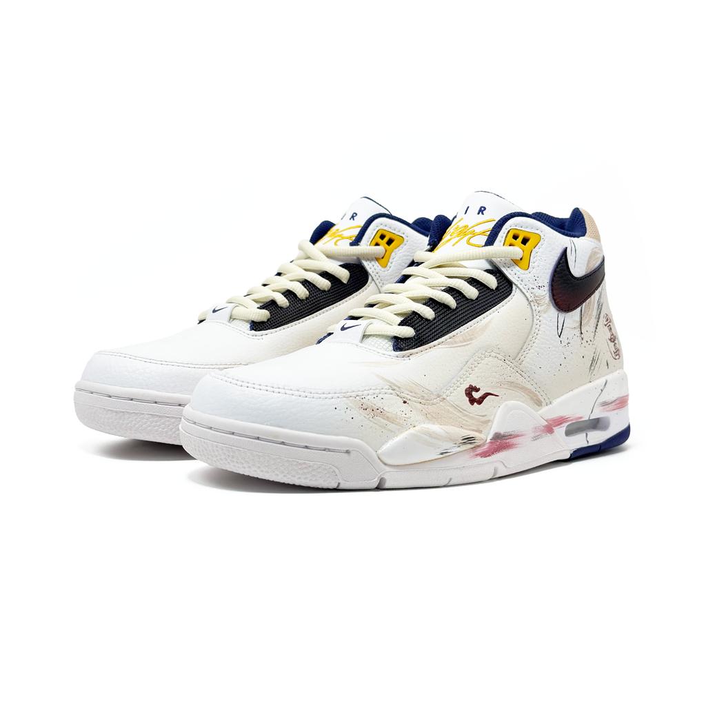 Nike Flight Legacy Dämpfung Abriebfeste Dämpfung, Verschleißfeste Mittelhohe Vintage Basketballschuhe Herren Ecru BQ4212-102(Team1416-)