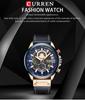 Curren 8380 Men's Waterproof Multifunctional Quartz Sports Watch with Leather Strap and Calendar